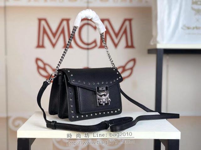 MCM女包 原單 6234迷你 MCM@Patricia鉚釘輪廓斜挎包 MCM鏈條單肩包 MCM女斜跨包  mdmc1286